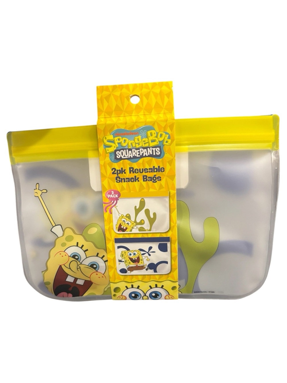 SpongeBob SquarePants 2-Pack Reusable Snack Bags - Yellow